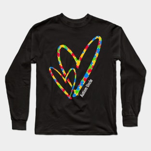 Autism Uncle Autism Awareness Puzzle Piece Heart Long Sleeve T-Shirt